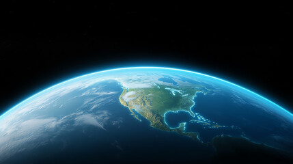 Aufkleber - Global Vista: Witness the breathtaking view of Earth, a radiant blue and green sphere suspended in the vast expanse of space, invoking a sense of wonder and environmental awareness.