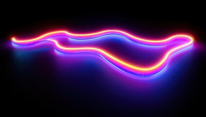 Poster - Neon light curves, dark studio, abstract design.  Possible use background