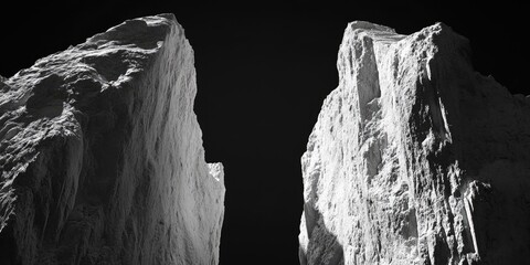 asteroid mountain range, space, black background. possible use science illustration