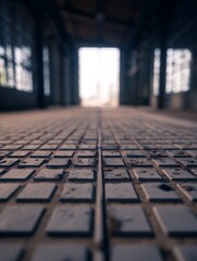 Aufkleber - Industrial grid floor leads to light