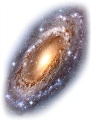 Poster - Detailed Spiral Galaxy with Bright Core and Blue Stars