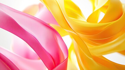 Poster - Abstract ribbons, swirling, bright colors, studio