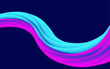 Poster - pink and blue wave background