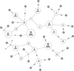 Poster - Business online connection concept. Social network connection and global business communication. Digital people networking isolated on white background