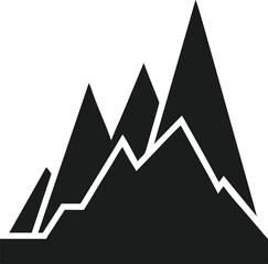 Aufkleber - Abstract black silhouette of a mountain range and a bar graph symbol design