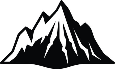 Poster - Vector silhouette of a mountain range with a bar graph representing a peak