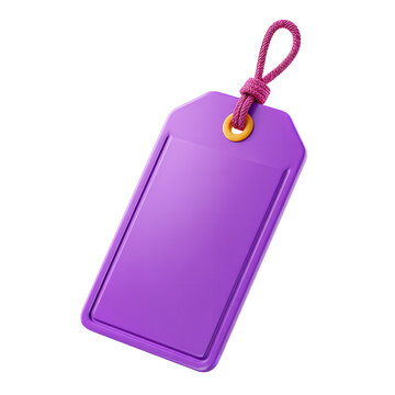 Purple Tag for Pricing Product Information Retail Sales or Promotion on Transparent Background