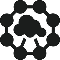 Aufkleber - Abstract cloud shape design formed by interconnected circles in elegant style