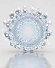 Poster - Luminous Spheres Vortex Reflection Abstract 3D Render