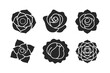 © creative - set of Rose icon vector silhouette illustration isolated on white background