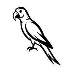 Poster - parrot outline vector illustration
