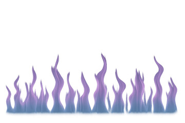 Poster - Vibrant purple-blue fire flames rising dynamically, radiating intense energy against transparent backdrop