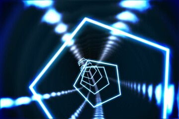 Poster - Hexagon design with glowing light