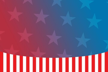 Poster - Flat design flag motif showing star gradient flowing into waving stripes on transparent background