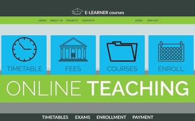 Poster - Computer graphic image of e-learning interface on screen