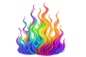 Poster - Vibrant fire flames ascending, transparent backdrop highlighting artistic design potential
