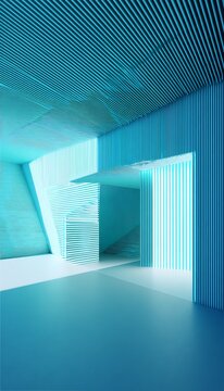 Abstract interior with parallel lines architecture