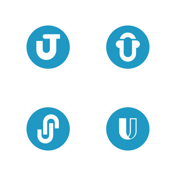 Stylized U letter initial logo vector symbol design