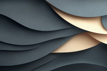 Poster - Abstract background with layered textured shapes in shades of gray and beige