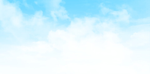 Poster - Beautiful blue sky clouds for background. Horizontal fluffy clouds in the blue sky