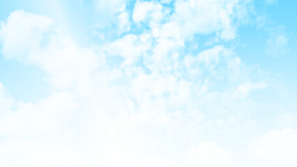 Poster - Beautiful blue sky clouds for background. Vector illustration.