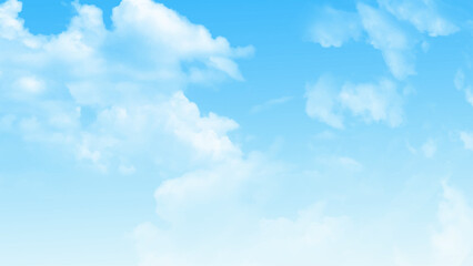 Poster - Beautiful blue sky clouds for background.  Clear blue sky background, clouds with background. Vector illustration.