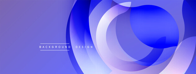 Poster - Abstract fluid shapes, blue purple gradient. Modern design, dynamic composition, smooth curves, elegant backdrop. Minimalist style.