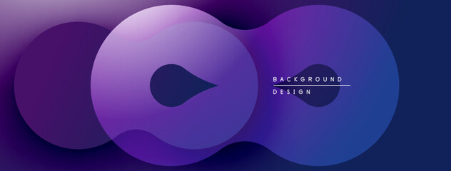 Poster - Abstract purple design features flowing shapes. Gradient colors create dynamic visual effect. Modern background suitable for various projects.