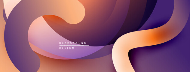 Poster - Abstract fluid shapes, warm colors blend. Gradient design creates dynamic visual flow. Modern background texture.