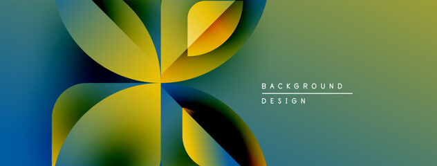 Poster - Abstract floral design. Gradient colors blend, creating dynamic visual effect. Modern, stylish background suitable for various projects.