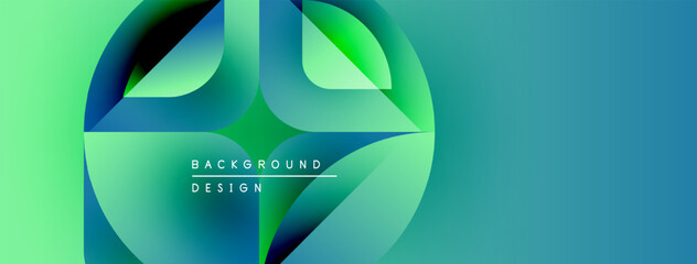 Poster - Abstract flowing shapes, vibrant turquoise, green gradients. Modern design element, suitable for banners, presentations. Minimalist aesthetic.