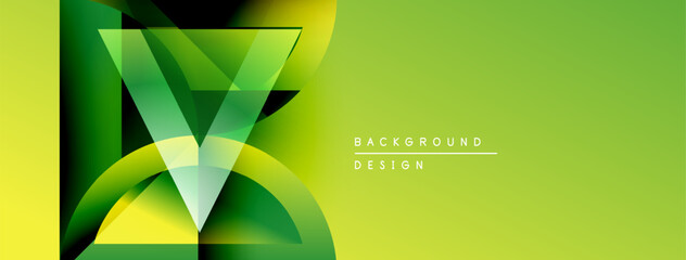 Aufkleber - Abstract geometric design. Vibrant green, yellow hues create dynamic visual effect. Modern background suitable for presentations, branding.