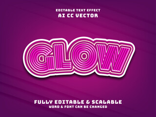 Poster - Editable text effect in glow neon purple style