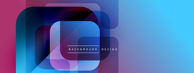 Poster - Abstract geometric shapes overlap, creating vibrant color gradients. Modern design elements suggest technology, innovation, dynamism.