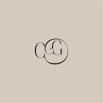monogram wedding logo elegant and luxury style CG dinamyc curvy initial concept letter