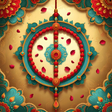 Happy raksha bandhan, rakhi poster floral background