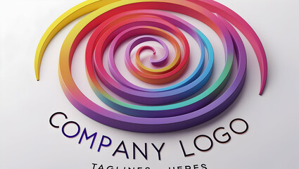 Poster - Vibrant Rainbow Spiral Logo Animation With Company Name And Tagline Overlayed