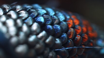 Poster - Iridescent shimmering scales abstract macro beauty
