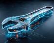 © arifyoga32 - Digital wrench on tech background