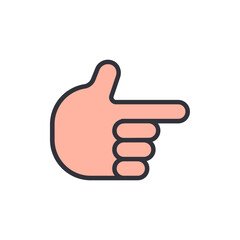 Poster - Cartoon Hand Pointing Right With Transparent Backdrop For Graphic Design