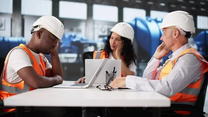 Poster - Exhausted Team Rests At Energy Refinery