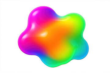 Poster - Smooth rainbow gradient merging into fluid, vibrant color blob, showcasing dynamic color transition on transparent backdrop