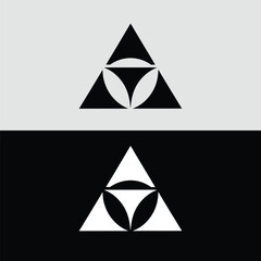 Poster - Abstract geometric triangle design features a modern and simple style with black and white contrast isolated on white background