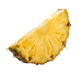A single round slice of fresh juicy pineapple with the core removed isolated on a transparent background png