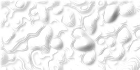 Poster - paper cut 3d render topography abstract, beautiful white Background. geometric map relief texture with curved layers and shadow. Realistic papercut decoration textured with wavy vector design.