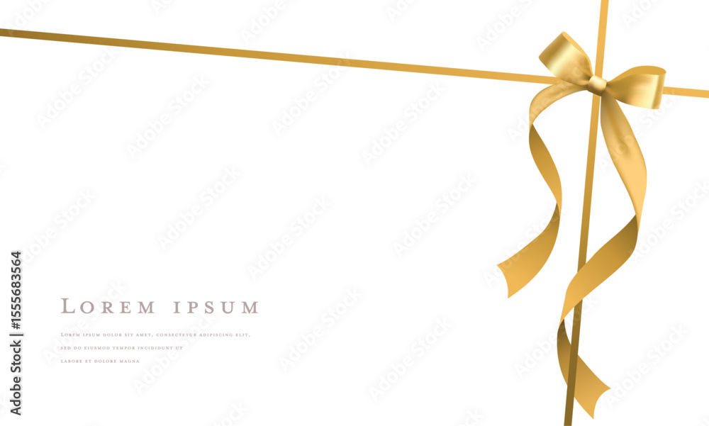 Elegant Gold Ribbon Frame with Bow - Decorative Border Design Stock ...