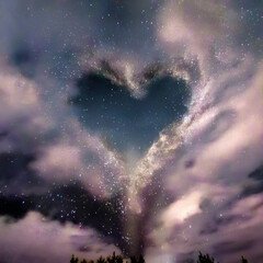 Wall Mural - heart of stars. generative ai
