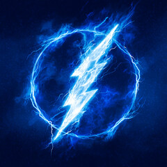 Wall Mural - lightning bolt on black. generative ai