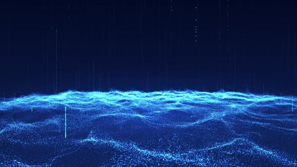 Fototapete - Big data waves that send data to be processed and sent to the system. In the fast-paced digital age and data analytics technology that drives organizations and businesses into the future.