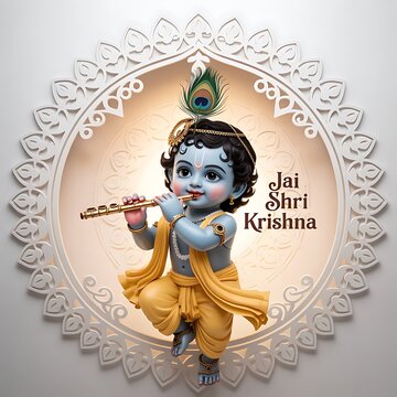 Happy Krishna Janmashtami. Lord Krishna in Happy Janmashtami festival of India.